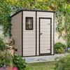 Dmora Casetta da Giardino Galliate 111x183.5x200.5h cm Beige Resistente Agli Agenti Atmosferici Presenza Finestre, Tetto a due Falde