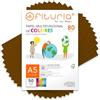 OFITURIA Fogli Colorati A5 80g, Confezione da 50 Fogli - Carta Colorata per Lavoretti, Stampante e Scrapbooking - Fogli A5 Colorati - Ideale Origami, Ufficio e Scuola (Marrone)