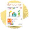 OFITURIA Fogli Colorati A5 80g, Confezione da 50 Fogli - Carta Colorata per Lavoretti, Stampante e Scrapbooking - Fogli A5 Colorati - Ideale Origami, Ufficio e Scuola (Crema)