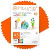 OFITURIA Fogli Colorati A5 80g, Confezione da 50 Fogli - Carta Colorata per Lavoretti, Stampante e Scrapbooking - Fogli A5 Colorati - Ideale Origami, Ufficio e Scuola (Arancione Fluorescente)