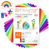 OFITURIA Fogli Colorati A5 80gr, 50 Fogli - Carta Hobby (Arcobaleno)