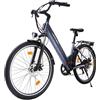 AVDLEU Bici Elettrica 26 Pollici Uomo Donna, Batteria 48V 7,8Ah, 25 km/h, 7 Velocità, Freni a Disco, Sospensione Anteriore, LED, Bicicletta Elettrica per Città