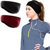 HUZNA 2 Pezzi Elastico Paraorecchie Donna Antivento Fasce,Fascia Sportiva Invernale per Donna e Uomo,Traspiranti Copri Orecchie Headband per Corsa, Escursionismo, Ciclismo, Yoga