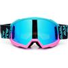 mjmoto Occhiali da moto per uomo e donna, antiscivolo, antigraffio, per Dirt Bike, ATV, MX, DH, MTB, Snowboard/Sci (BluePink)