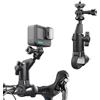 XUNNIU Supporto Action Cam Moto Bici per GoPro Hero 13/12/11, Accessori action cam per bici con vite da 1/4", compatibile con Insta360 X5/X4, con testa a sfera rotante a 360°, per DJI Osmo Action 5