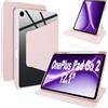 Lemxiee Cover per OnePlus Pad Go 2 & OPPO Pad 5 12.1" Case per supporto rotante & Slot per penna Custodia in pelle PU + Acrilico trasparente