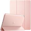 EasyAcc Cover Custodia Compatibile con iPad 9.7 2018 iPad 6 Gen /2017 iPad 5 Gen, iPad Air 1/2, Custodia Protettiva Tripla Ultra Sottile Leggera con Retro Smart Cover per iPad 9.7，rosa