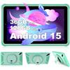 Generico Tablet 7 pollici Android 15 Tablet 36 GB RAM + 128 GB ROM, 6500 mAh, 5G Wi-Fi,5MP + 8 MP,Verde
