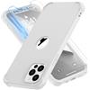 ORETECH Cover iPhone 12 Pro Max(6.7 Pollici) con [2 Pezzi di Vetro Temperato ] 360° Silicone Bumper Protettive Ultra Sottile Hard PC Cover per iPhone 12 PROMAX - Bianco