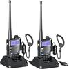 JUCJET 5RE M ricetrasmittenti radioamatoriali portatili, serie 5RE aggiornata, pannello frontale stile metallo, 128 canali, One-Key Frequency Match, compatibile con impostazioni UV-5R e 5RE, confezione da 2