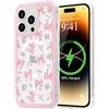LCHULLE Cover per iPhone 14 Pro Magnetica Trasparente,Fiocco rosa
