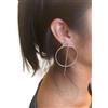 Generico ◦-●◉ஐ ANELLO E BARRA GEOMETRICI TONDO GRANDI COLOR ARGENTO ஐ◉●-◦ grandi orecchini/orecchini a bottone geometrici circolari, punk