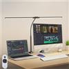OUTON Lampada da Tavolo 85,5 cm Doppia Testa - 1600LM, con USB-A & C - Ricaricabile, Dimmerabile Continuamente, 5 Temperature Colore, Timer e Memoria, per Ufficio e Schermo (Nero)
