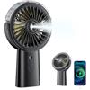 Wrischan Ventilatore Portatile con Nebulizzatore, 6000mAh Mini Silenzioso Ventilatore a Batteria, Ventola USB Ricaricabile con 4 Velocit, Ventilatori Mano Piccolo,Portable Fan per Viaggi,Outdoor,Passeggio,Nero