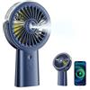 Wrischan Ventilatore Portatile con Nebulizzatore, 6000mAh Mini Silenzioso Ventilatore a Batteria, Ventola USB Ricaricabile con 4 Velocit, Ventilatori Mano Piccolo, Portable Fan per Viaggi,Outdoor,Passeggio,Blu