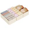 DIMJ Organizer per Cassetti Organizer per Armadio, Divisori per Cassetti Separatori per Cassetti Organizzatore Cassetti, per Calze, Biancheria Intima, 4 Pezzi(Beige)
