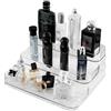 Himilucky Organizer in acrilico a 3 ripiani, espositore con divisori, portaoggetti per profumi per casa, ufficio e negozi: figurine Funko, giocattoli, cupcake, prodotti alimentari, profumi e cosmetici