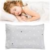 NJCXOLA Federa per Cuscini per Bambini,Federa Decorativa per Cuscino Federa Cuscino in Doppia Garza, in 100% Cotone,40 * 60cm Fodera per Cuscino, per Viaggio, Motivo a Stelle Grigie