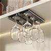 Vaisoeny Porta bicchieri sospesi, confezione da 2 porta calici sottopensile, portabicchieri traslucido, portabicchieri, organizer per cucina e bar (Grigio)