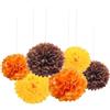 YUNZHISHIYE Decorazioni Multicolori Per Feste Con Palline Di Carta Velina,Fiori Di Carta Velina,Ideali Per Decorare Pareti,Matrimoni,Feste Di Compleanno,Battesimi (Giallo,arancione,kaki,6pezzi)