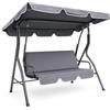 RMF PRO Dondolo da Giardino 3 Posti con Tetto Parasole Regolabile, Dondolo da Esterno con Struttura in Acciaio Resistente - Tessuto Impermeabile da Campeggio e Spazi Esterni 170x110x153 cm Grigio