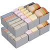 DIMJ Organizer Cassetti, Organizzatore Cassetti, in Tessuto, Divisori per Cassetti, Organizer per Armadio per Neonati, per, Biancheria Intima, Calze, 8 Pezzi (Beige)