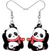DALANE Orecchini Panda Carino Acrilico Orso Dangle Novità Gioielli Charms Panda Regali per Donne Ragazze (Nero)
