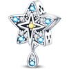 LNQOBU Ciondolo in Argento 925 per Bracciali,Bead Charm da donna,Ccompatibile con i Braccialetti Pandora e collana per le Donne