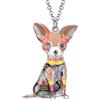 DALANE Smalto Lega Chihuahua Cane Collana Ciondolo Animali Domestici Gioielli Charms Regali per Donne Ragazze Amanti Dei Cani (Marrone)