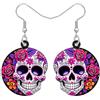 DALANE Novità Regali di Halloween Teschio di Zucchero Orecchini da Donna, Acrilico Floreale Spettrale Giorno dei Morti Design gotico messicano, Goth Halloween Vacanze, Medium, Acrilico Acciaio