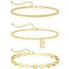 VIROMY Bracciali d'Oro per Le Donne Bracciale a Strati con Iniziali Placcate in Oro E 14k Bracciale Minimalista a Corde Intrecciate con Perline a Cuore Regali per Lei
