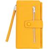 QUEEN HELENA Portafoglio con Zip e Laccetto da Polso Mini Pochette Donna PF22-8 (Giallo)