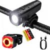AUTOUTLET Set Luci Bici Anteriore e Posteriore Doppia Omologazione StVZO,Ricarica Rapida Type-C Impermeabile IPX5,Fanale Posteriore LED con Sensore Frenata e 220° Angolo Visivo,20-40 Lux
