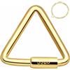 Gylvorix Confezione da 1 moschettone in Argento Sterling 925 Dorato, Clip con Chiusura a Vite a Forma di Triangolo per la creazione di Gioielli con bracciali e collane