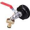 Domary Adattatore per Rubinetto Serbatoio IBC Rubinetto Connettore Filettato in Ottone da 3/4 con Valvola a Leva Soft Touch per Acqua Olio Combustibile