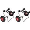 Generic Carrello per kayak in alluminio, leggero, pieghevole, con ruote in gomma da 25 cm e cuscino in schiuma, per spiaggia e porto, confezione da 2
