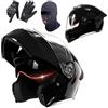 NIKANXIA Casco Moto Integrale Modulare Omologato ECE 22.06 Doppia Visiera Adulti