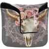 GuoChe Copertura per mazza putter con chiusura magnetica, per la maggior parte delle marche, impermeabile, in pelle PU, mini teschio di mucca, fard, stampa floreale, carino, teschio, mucca, amante