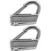 MOLUCKFU Set da 2 Ganci per Paraurti Barca in Acciaio Inossidabile Argento, Resistente e Versatile, con Molla Integrata per Uso su Camion e Rimorchi