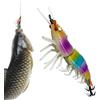 Generic Jig per calamari, esche artificiali a forma di gamberetto - Esche per calamari con ganci - Per fiume spazio esterno bordo stagno lago acqua poco profonda