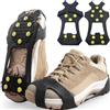 Taisunra Ramponi universali a 10 denti, 2 pezzi, antiscivolo, per scarpe e stivali, ideali per escursioni, trekking e jogging, per ghiaccio, neve e ghiaccio, taglia 43-46