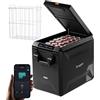 BougeRV 47L Compressore Frigorifero Box, Frigorifero Auto 12V 230V con Cestello Integrato, Freezer Camping Frigorifero Elettrico IPX4 Impermeabile per Viaggi Barca Pesca -20℃ (nuovo 2026)
