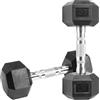 RitFit Set di manubri esagonali rivestiti in PVC per allenamento a casa e palestra, impugnatura cromata ergonomica, design antirotolamento, 2 x 5 kg