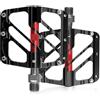 HLQKEBRIXDA Compatibile con BUCKLOS, pedali MTB piatti antiscivolo in alluminio ultraleggero con mandrino da 9/16 e 3 cuscinetti(Red)
