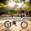 FUBAO PARIS Bici Pieghevole 14/16 Pollici per Adulti e Bambini | City Bike o Sportiva | 5 Velocità, Freni a V, Telaio Alluminio Leggero | Altezza Sella Regolabile 1,4-1,8 m (Bianco,14 POUCES)