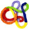 Perodlly Fasce elastiche - Fasce elastiche color arcobaleno per lavoro di squadra, giochi all'aperto e attività di gruppo per bambini |.Attrezzatura per l'educazione fisica (9, 8 piedi)..