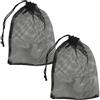 POPETPOP 2 Pezzi Borsa Porta Palline da Golf in Nylon Nero Design a Rete Traforata e Coulisse Elastica, per Festa Estiva e Attività Sportive Quotidiane