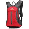PORRASSO Zaino da Trekking Zaino Impermeabile 18L Leggero Zaino Hiking Backpack per Donna Uomo Campeggio Ciclismo Arrampicata Sport Rosso