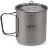 Lixada Tazza da acqua portatile in titanio ultraleggero con coperchio e manico pieghevole, per campeggio, cucina, picnic
