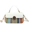 Generic Borsa a tracolla da donna in rattan intrecciato con fibbia di blocco, stile casual, per attività all'aperto